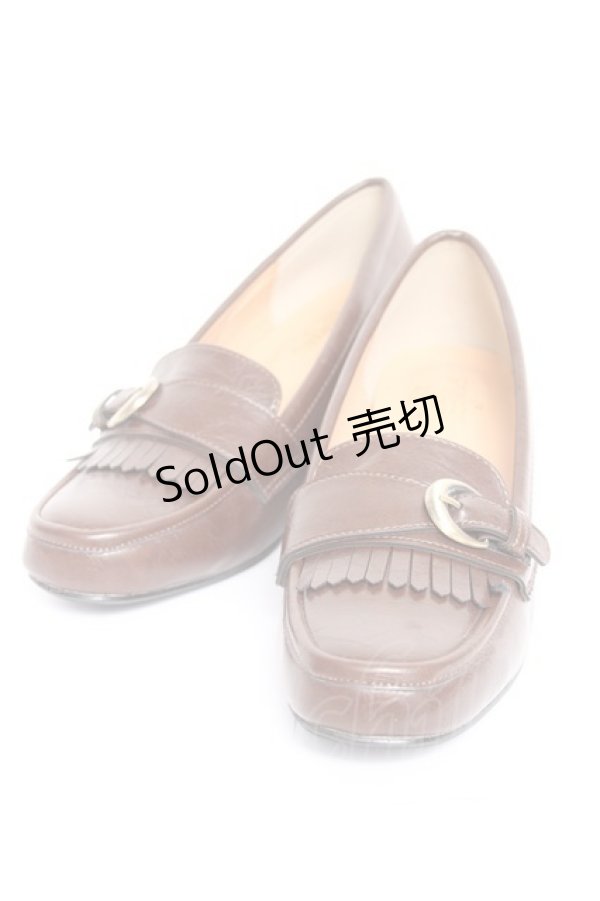 画像1: an another angelus / サイドバックルキルトヒールローファー S ブラウン Y-26-02-04-066-CA-SH-SZ-ZY (1)