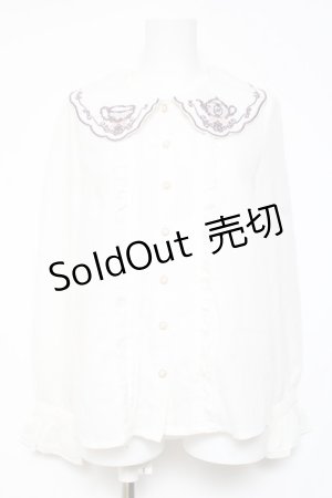 画像: Amavel / ティーセット刺繍入りジャボ付きブラウス F ラベンダー Y-26-02-04-067-CA-BL-SZ-ZI