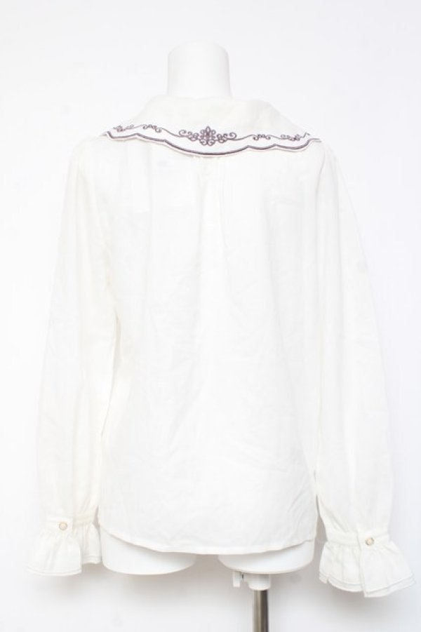 画像2: Amavel / ティーセット刺繍入りジャボ付きブラウス F ラベンダー Y-26-02-04-067-CA-BL-SZ-ZY (2)