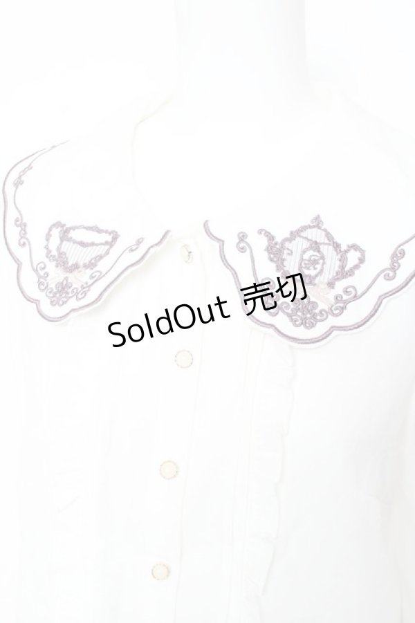 画像4: Amavel / ティーセット刺繍入りジャボ付きブラウス F ラベンダー Y-26-02-04-067-CA-BL-SZ-ZI (4)