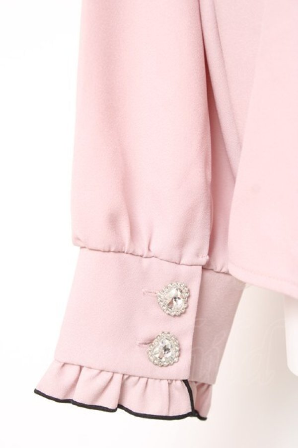 画像3: DearMyLove / ハートリボンたっぷりフリルセーラーブラウス L ピンク Y-26-02-04-069-EL-BL-SZ-ZY (3)