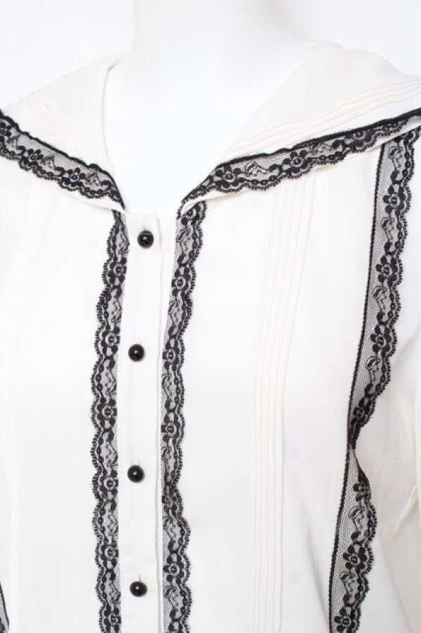 画像3: MA*RS / レースラインセーラーブラウス  白 Y-26-02-04-070-EL-BL-SZ-ZY (3)