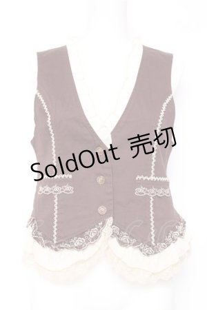 画像: axes femme / 花刺繍3Bベスト M 茶 Y-26-02-04-072-AX-TO-SZ-ZS