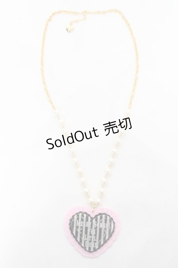 画像2: Angelic Pretty / MELODY TOYSハートネックレス（2022年）  黒×ピンク Y-26-02-04-008-AP-AC-SZ-ZY (2)