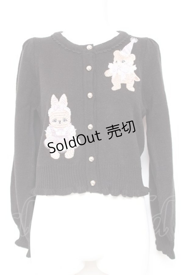 画像1: axes femme kawaii / ハロウィンナイト刺繍カーデ M 黒 Y-26-02-04-076-AX-TO-SZ-ZH (1)