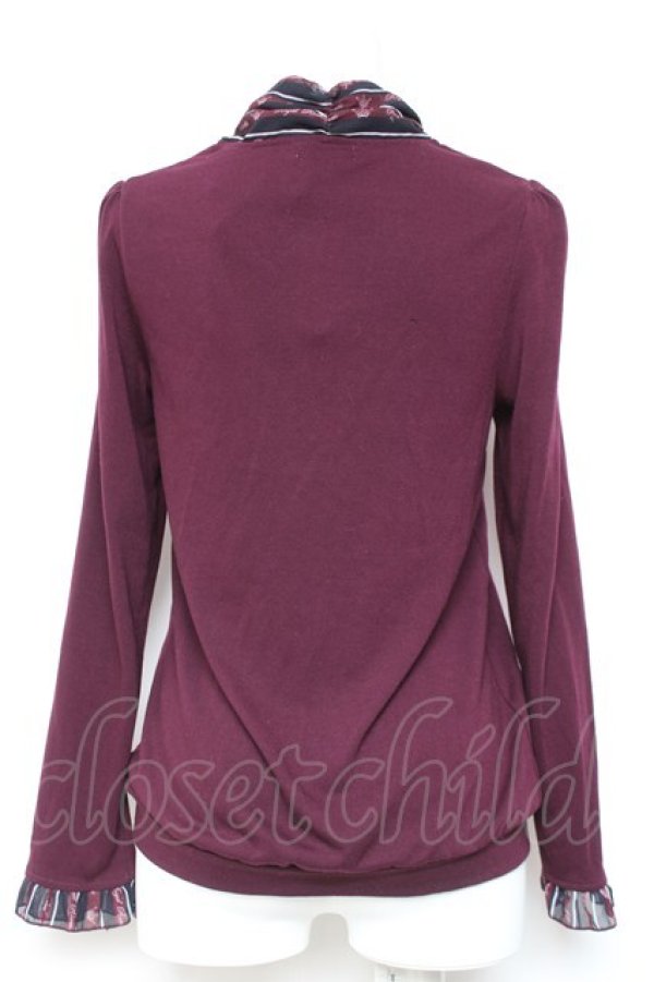 画像2: axes femme / レジメ柄ボータイPO M 紫 Y-26-02-04-077-AX-TO-SZ-ZY (2)