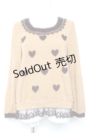 画像: axes femme / ハート柄ニットプル M キャメル Y-26-02-04-078-AX-TO-SZ-ZT0215M