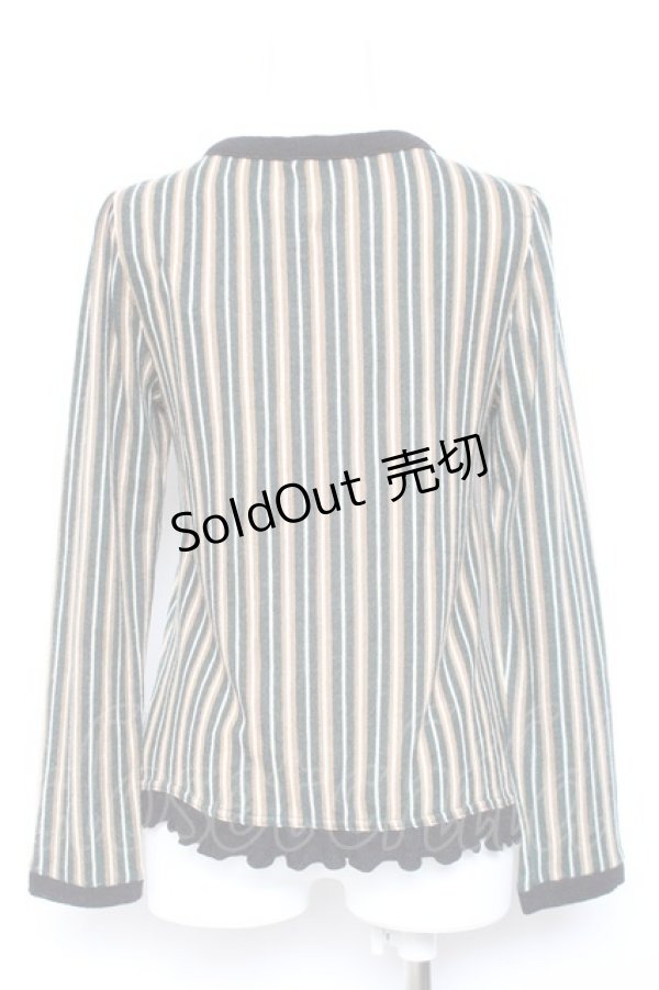 画像2: axes femme / カーディガン風ニットプルオーバー M グリーン Y-26-02-04-079-AX-TO-SZ-ZY (2)