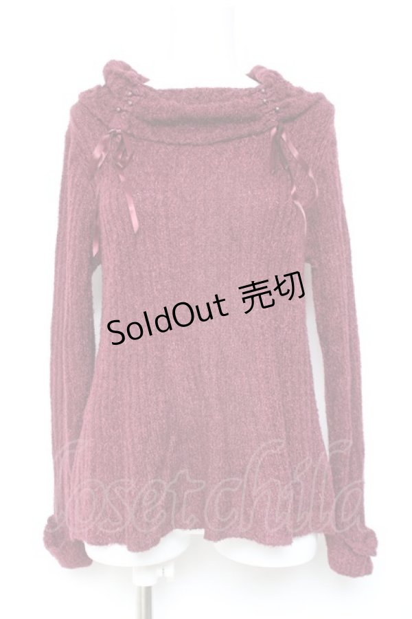 画像1: axes femme / ミニフェザータートルプルオーバー M ワイン Y-26-02-04-082-AX-TO-SZ-ZT624 (1)