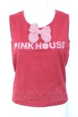画像1: PINK HOUSE / ロゴギンガム×リボンタクトップ  赤 Y-26-02-04-084-LO-TO-SZ-ZY (1)