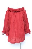 画像2: PINK HOUSE / スモック風ブラウス F 赤 Y-26-02-04-085-LO-BL-SZ-ZY (2)