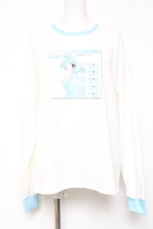 画像: ACDC RAG / なかみタケオコラボ 恋愛界隈01ちゃん ロンT  ホワイト×サックス Y-26-02-04-092-PU-TO-SZ-ZY