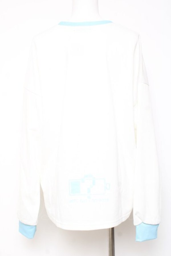 画像2: ACDC RAG / なかみタケオコラボ 恋愛界隈01ちゃん ロンT  ホワイト×サックス Y-26-02-04-092-PU-TO-SZ-ZY (2)