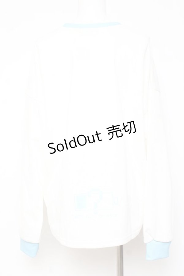 画像2: ACDC RAG / なかみタケオコラボ 恋愛界隈01ちゃん ロンT  ホワイト×サックス Y-26-02-04-092-PU-TO-SZ-ZY (2)