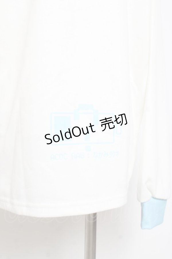 画像3: ACDC RAG / なかみタケオコラボ 恋愛界隈01ちゃん ロンT  ホワイト×サックス Y-26-02-04-092-PU-TO-SZ-ZY (3)