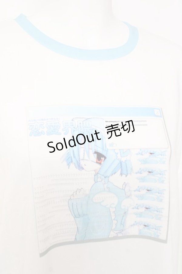 画像4: ACDC RAG / なかみタケオコラボ 恋愛界隈01ちゃん ロンT  ホワイト×サックス Y-26-02-04-092-PU-TO-SZ-ZY (4)