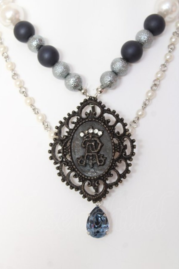 画像2: ALICE and the PIRATES / 聖女のパールチョーカー  ネイビー Y-26-02-04-010-PA-AC-SZ-ZY (2)