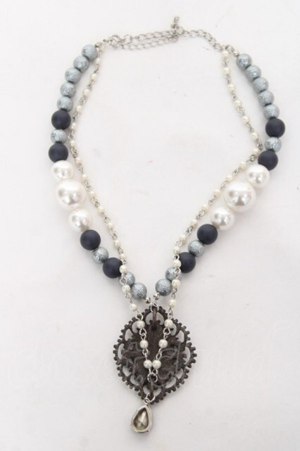 画像3: ALICE and the PIRATES / 聖女のパールチョーカー  ネイビー Y-26-02-04-010-PA-AC-SZ-ZY (3)