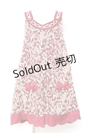 画像: axes femme / サイドリボンデザイン総柄ジャンパースカート M ワイン Y-26-02-04-097-AX-OP-SZ-ZT173