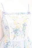 画像4: Mademoiselle Pearl / Embroidery Bodice Blue Floral Dress XS サックス Y-26-02-04-098-LO-OP-SZ-ZY (4)