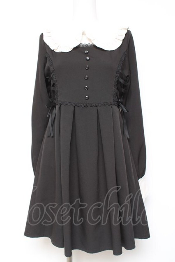 画像1: DearMyLove / サイドレースアップリボンワンピース M 黒 Y-26-02-04-100-EL-OP-SZ-ZY (1)