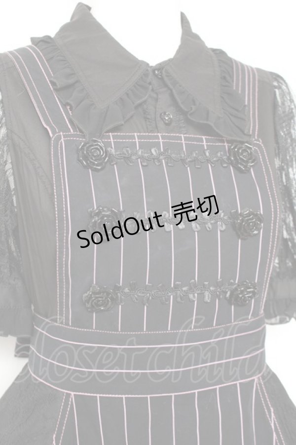 画像5: ALGONQUINS / エプロンジャンスカワンピースセット  黒×ピンク Y-26-02-04-106-AL-OP-SZ-ZY (5)