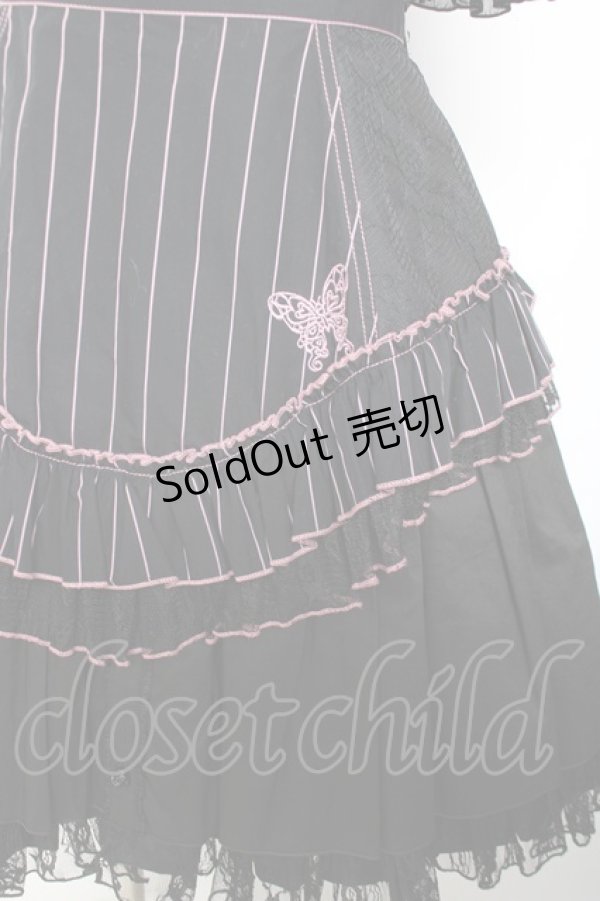 画像6: ALGONQUINS / エプロンジャンスカワンピースセット  黒×ピンク Y-26-02-04-106-AL-OP-SZ-ZY (6)