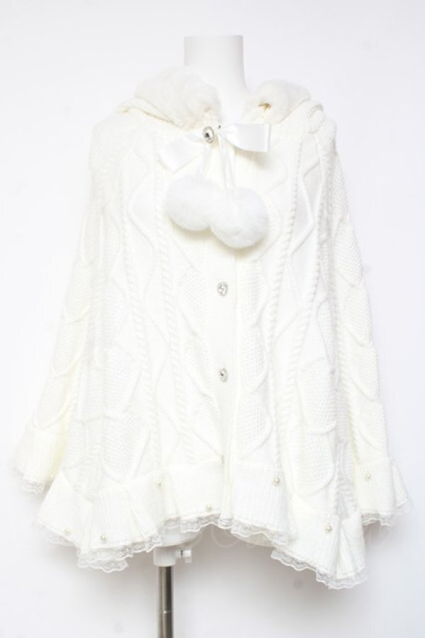 画像1: Ank Rouge / くまちゃんケーブルニット M 白 Y-26-02-04-108-CA-CO-SZ-ZY (1)