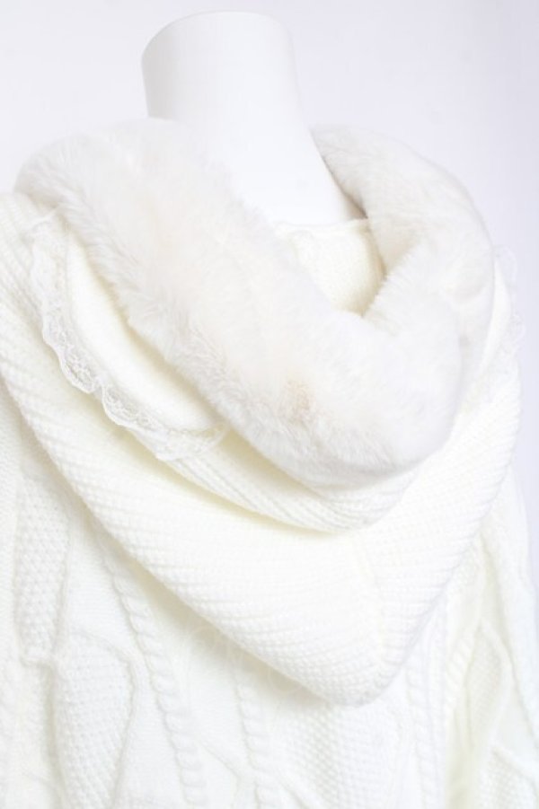 画像4: Ank Rouge / くまちゃんケーブルニット M 白 Y-26-02-04-108-CA-CO-SZ-ZY (4)