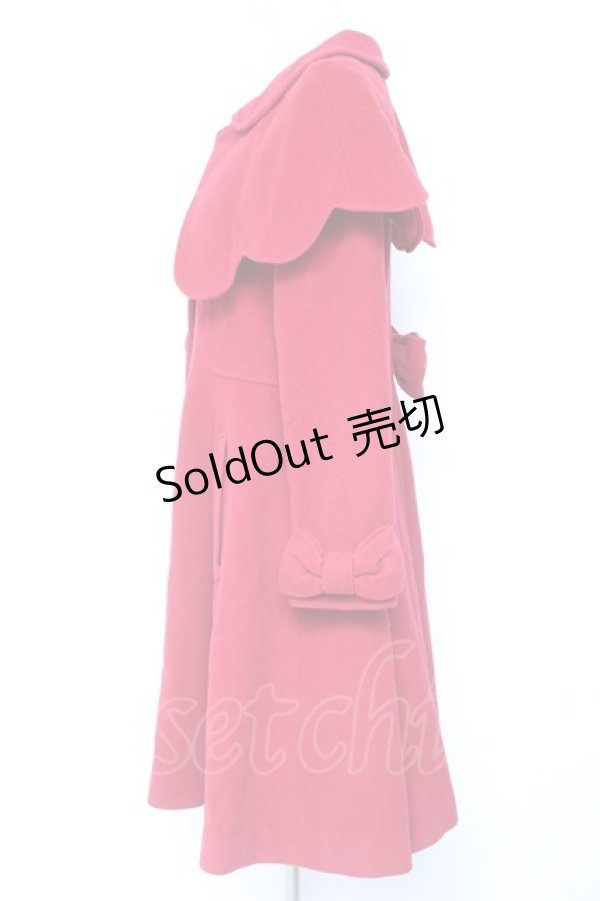 画像2: Leur Getter / スカラップケープコート M レッド Y-26-02-04-109-LU-CO-SZ-ZY (2)