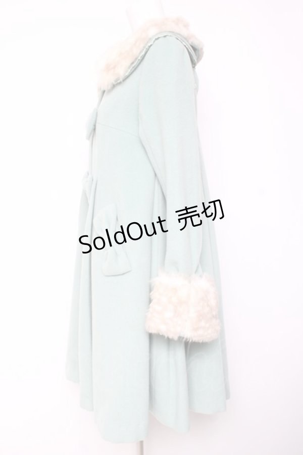 画像2: Unideer / Aラインファー付きコート S ミントグリーン Y-26-02-04-112-LO-OP-SZ-ZTC001 (2)