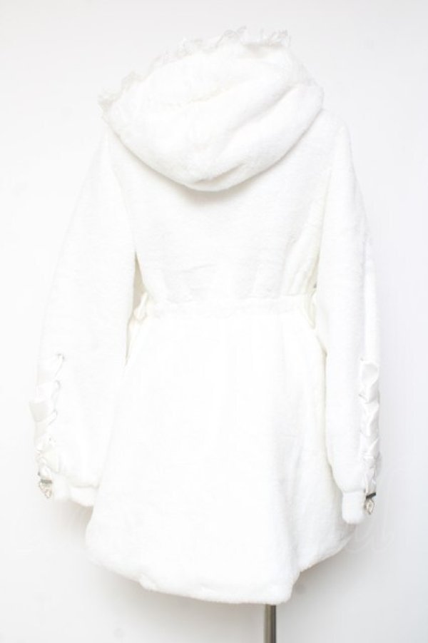 画像2: DearMyLove / 選べるフードデザインフレアファーコート M-L 白 Y-26-02-04-113-EL-CO-SZ-ZY (2)