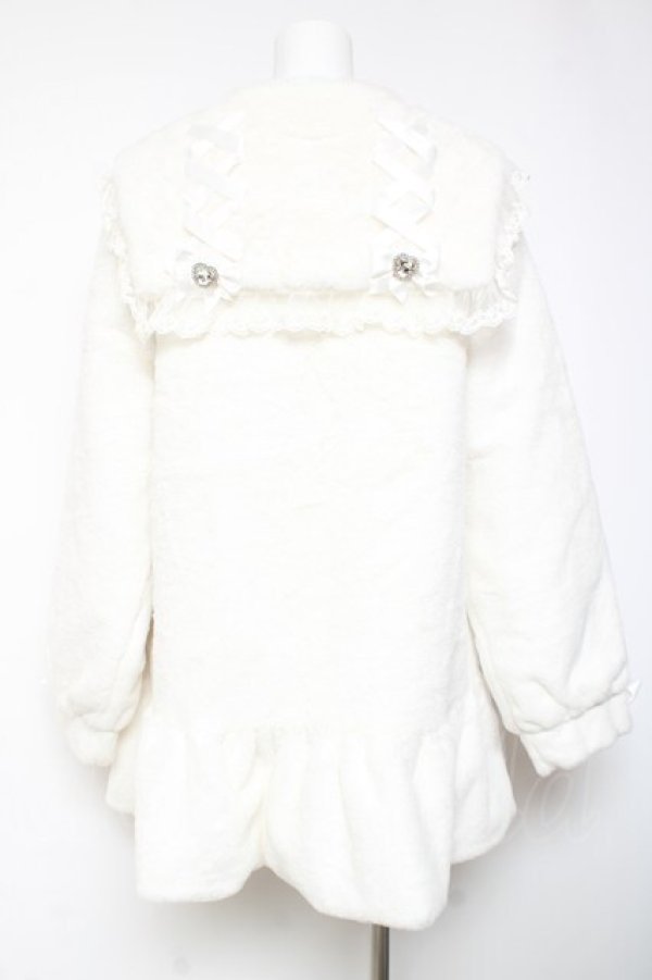 画像2: DearMyLove / バックレースアップビジューセーラーファーコート L 白 Y-26-02-04-114-EL-CO-SZ-ZY (2)