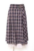 画像1: axes femme / 裾プリーツチェック柄スカート M パープル Y-26-02-04-119-AX-SK-SZ-ZY (1)