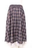 画像2: axes femme / 裾プリーツチェック柄スカート M パープル Y-26-02-04-119-AX-SK-SZ-ZY (2)