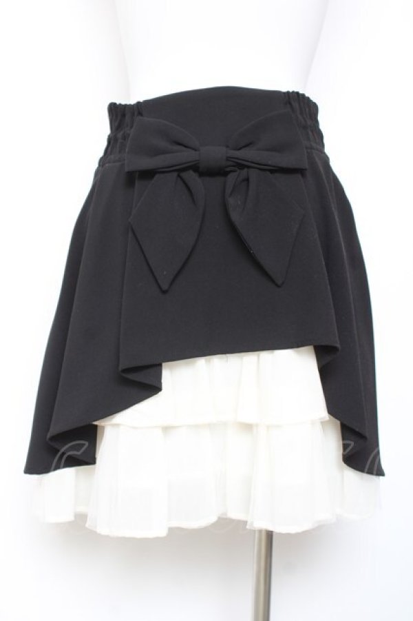 画像2: Secret Honey / バックリボンスカート 2 黒 Y-26-02-04-121-CA-SK-SZ-ZY (2)