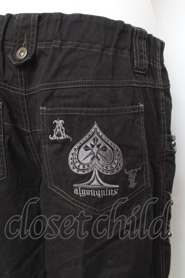 画像3: ALGONQUINS / 丸スタッズ裾WZIPハーフパンツ F 黒 Y-26-02-04-122-AL-PA-SZ-ZY (3)