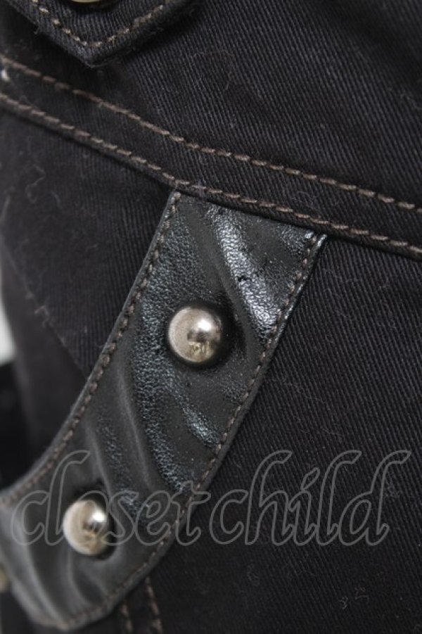 画像5: ALGONQUINS / 丸スタッズ裾WZIPハーフパンツ F 黒 Y-26-02-04-122-AL-PA-SZ-ZY (5)