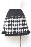 画像2: PEACE NOW / ダイヤ柄チュール切替スカート M 黒×白 Y-26-02-04-123-PU-SK-SZ-ZY (2)