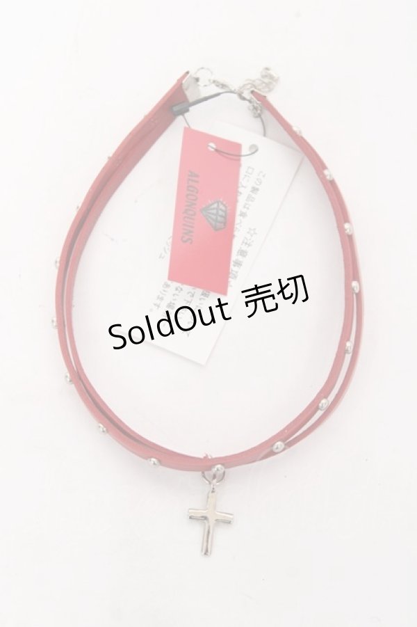 画像2: ALGONQUINS / 2連レザーチョーカー  赤 Y-26-02-04-018-AL-AC-SZ-ZY (2)