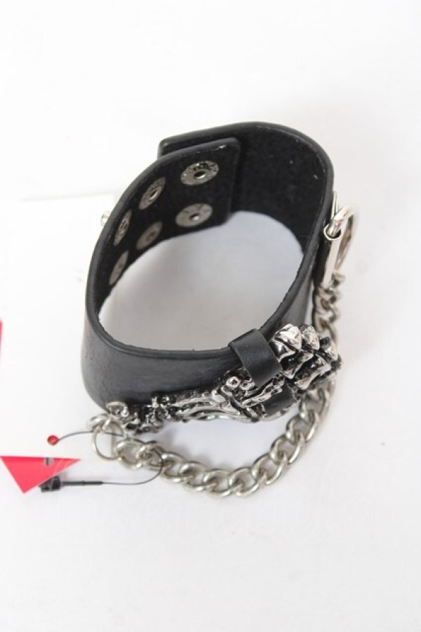 画像3: ALGONQUINS / 手骨モチーフブレスレット  黒 Y-26-02-04-019-AL-AC-SZ-ZY (3)