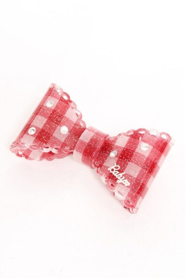 画像1: BABY, THE STARS SHINE BRIGHT / ギンガムリボンバレッタ  赤 Y-26-02-04-023-BA-AC-SZ-ZY (1)