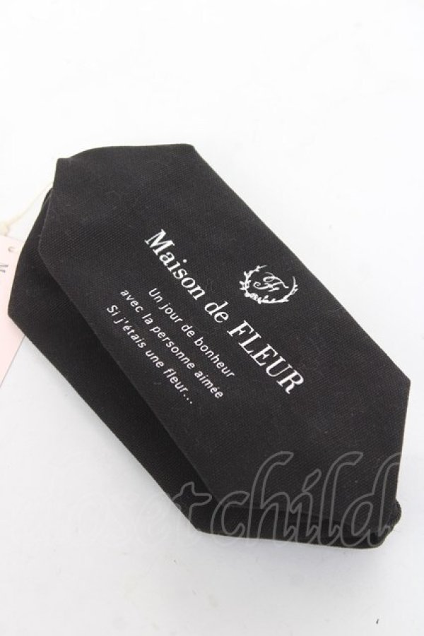 画像1: Maison de FLEUR / ブランドロゴプリントポーチ F ブラック Y-26-02-04-032-LO-ZA-SZ-ZY (1)