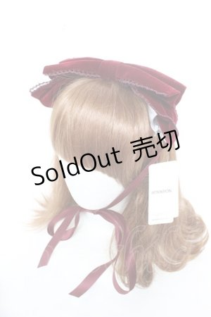 画像: axes femme kawaii / ベロアリボンヘッドドレス  ワイン Y-26-02-05-043-AX-AC-SZ-ZY