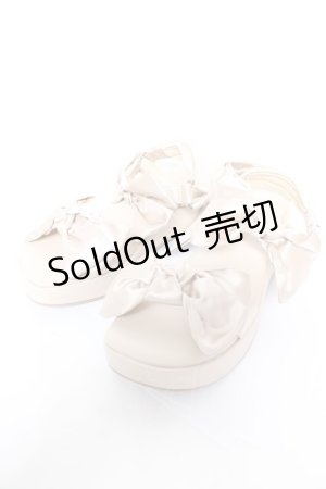 画像: axes femme POETIQUE / サテンリボンサンダル L ベージュ Y-26-02-05-045-AX-SH-SZ-ZY