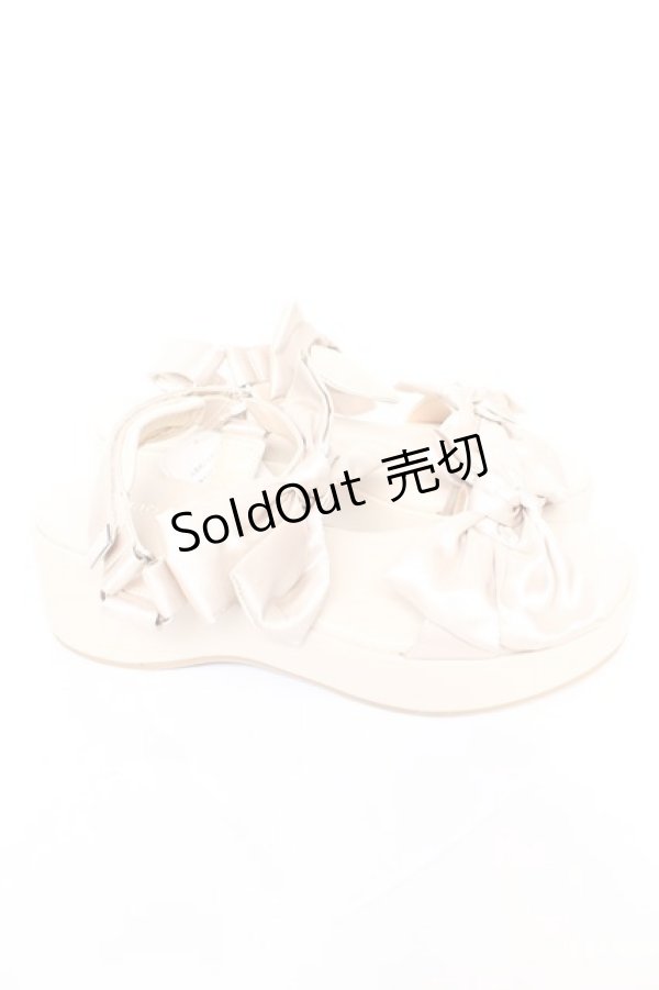 画像4: axes femme POETIQUE / サテンリボンサンダル L ベージュ Y-26-02-05-045-AX-SH-SZ-ZY (4)