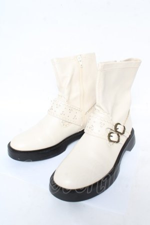 画像: axes femme / ストレッチエンジニアブーツ L 生成り Y-26-02-05-048-AX-SH-SZ-ZY