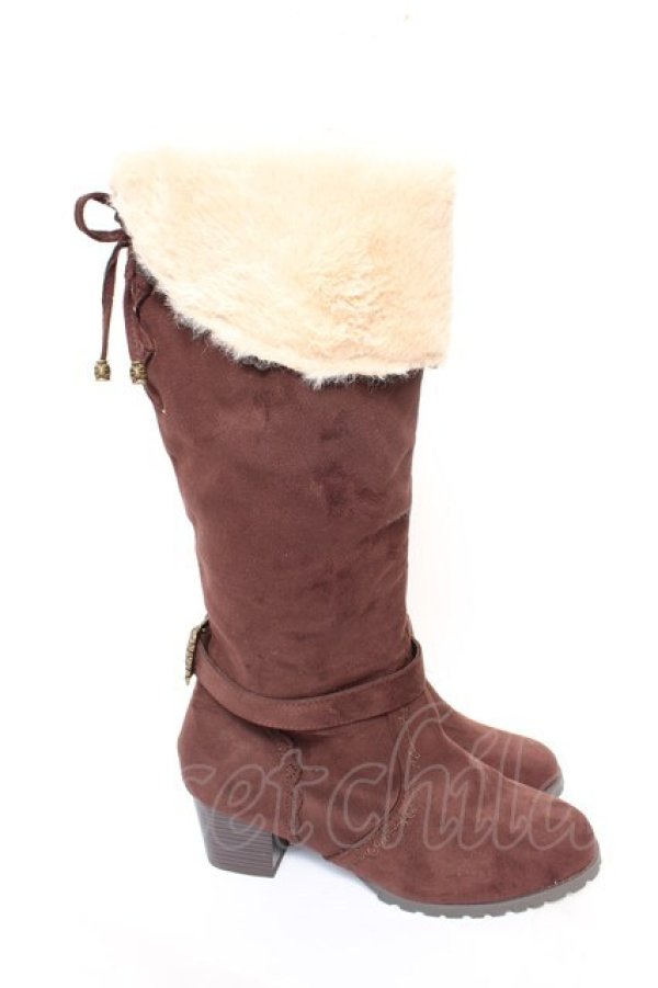 画像4: axes femme / 2WAYロングブーツ L 茶 Y-26-02-05-050-AX-SH-SZ-ZY (4)