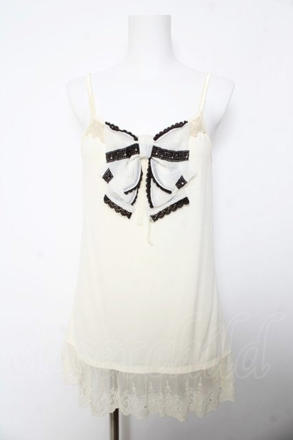 画像1: axes femme / Bigリボンロングキャミ M 生成り Y-26-02-05-053-AX-TO-SZ-ZY (1)