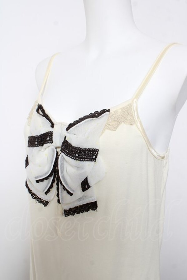 画像3: axes femme / Bigリボンロングキャミ M 生成り Y-26-02-05-053-AX-TO-SZ-ZY (3)